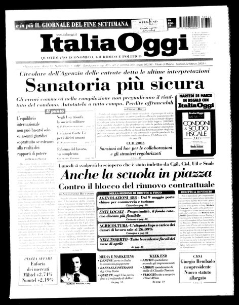 Italia oggi : quotidiano di economia finanza e politica